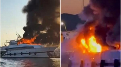 Un iaht de lux a luat foc în portul din Saint-Tropez. Vasul de 80.000 lire s-a făcut scrum