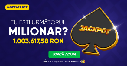 (P) Jackpotul de peste 1.000.000 RON de la Mozzart Bet așteaptă să fie câștigat! Tu poți fi următorul milionar din România