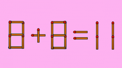 Test de inteligență | Mutați un singur chibrit, pentru a corecta 8 + 8 = 11