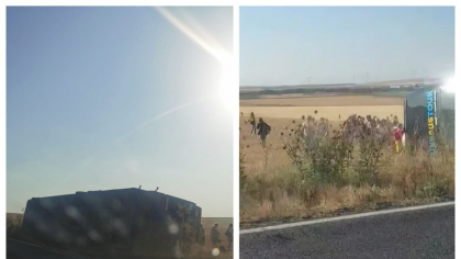 Un autocar s-a răsturnat în județul Constanța. Planul Roşu de Intervenţie, activat