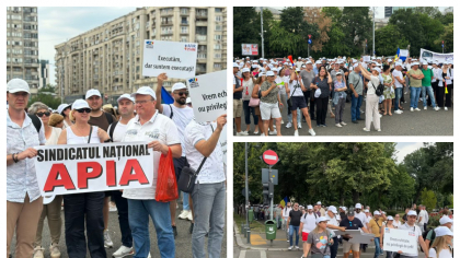 Proteste în Piața Victoriei. Bugetarii au ieșit din nou în stradă din cauza măsurilor de austeritate
