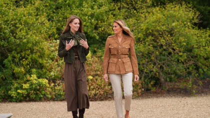Kate Middleton și Melania Trump, întâlnire „ca fetele”!  Soția președintelui american, poreclită „Prima Gărgăriță” de un copil