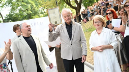 Bill Murray a primit o stea pe Aleea Celebrităților din Sibiu: ”Nu știam că oamenii vor păși pe numele meu pentru tot restul vieții mele”