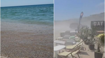 Vânt puternic pe litoral și apă rece ca gheața. Într-o singură zi, apa mării a ajuns la 13 grade