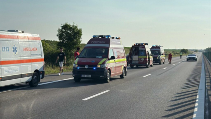 Autocarul implicat în accidentul de pe A2 transporta echipa de copii Baschet Star Oradea