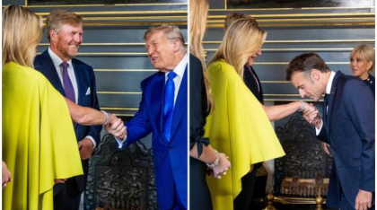 Într-o ținută îndrăzneață, Regina Maxima a furat toate privirile la Summitul NATO. Reacțiile lui Trump și Macron când au întâlnit-o
