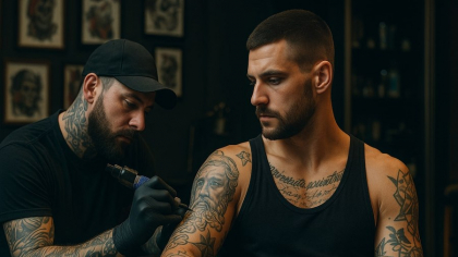 Tatuaje barbaţi - Între blazon secret și manifest de stradă: Ce-ți scrii când nu citești nimic?