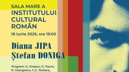 „UNIVERSUL ENESCU” evocat într-un recital cameral la ICR, de violonista Diana Jipa și pianistul Ștefan Doniga