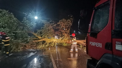 Cod roșu de ploi torențiale. Intervenții ale pompierilor în București și Ilfov
