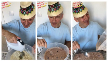 Radu Ille a gătit prima prăjitură fără zahăr. Artistul a dezvăluit rețeta: „Am zis că încerc să scap de dulce”