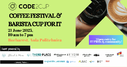 Code2Cup, festival de cafea pentru profesioniștii din IT, își așteaptă vizitatorii pe  21 iunie: ateliere, experiențe de gust, competiție