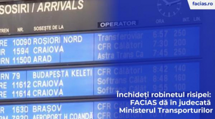 Închideți robinetul risipei: FACIAS dă în judecată Ministerul Transporturilor