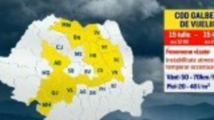 România, împărțită de la sud la nord între avertizări de caniculă și de vijelii. Zonele cele mai afectate