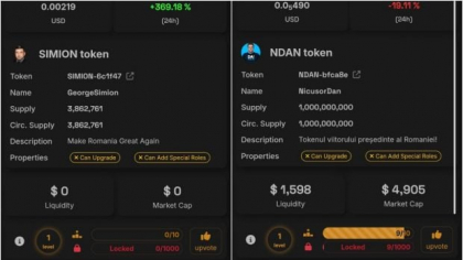 George Simion și Nicușor Dan au acum și criptomonede cu numele lor. Cu cât se vând memecoin-urile care folosesc numele finaliștilor pentru Cotroceni