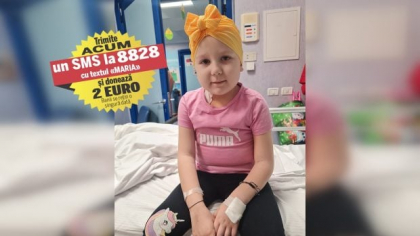Pentru a lupta cu leucemia, Maria are nevoie de 60.000 de euro. Fetița în vârstă de 5 ani este internată într-un spital din Italia unde trebuie să stea cel puțin un an