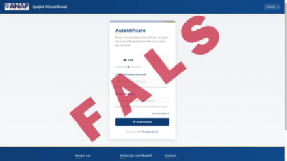 ANAF avertizează asupra unei tentative de phishing. O copie a site-ului oficial strânge ilegal date personale
