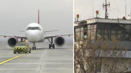 Un avion cu sute de pasageri nu a putut ateriza pe Aeroportul din Cluj, întrucât controlorul de trafic a adormit în tură