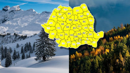 Prognoza meteo. Inversiunea termică prelungită, vom avea lapoviţă la munte şi furtuni electrice în toată ţara. Temperaturile revendică haine groase toată săptămâna