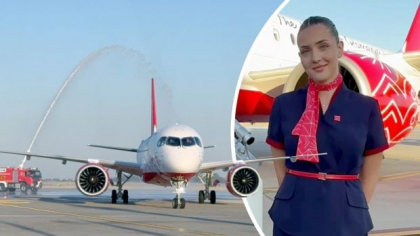Meniu de lux în cel mai nou Airbus al unei companii românești! Libertatea a urcat la bordul noului avion de peste 100 de milioane de euro