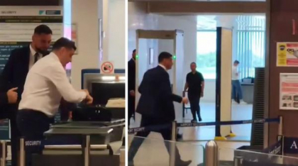 Simion a fugit de la Camera de Comerţ direct la aeroport, cu bodyguarzii după el. Acolo a sărit din nou coada