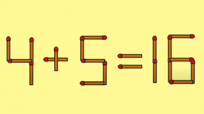 TEST IQ | 4+5=16 este greșit. Pentru a corecta egalitatea, este nevoie să mutați un singur chibrit