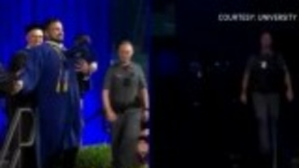 Absolvent de facultate, fugărit de poliție pe scenă, cu copilul în brațe. Ce se întâmplase la ceremonie