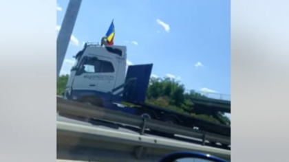 Șoferul de tir care a blocat A1 a fost reținut. Ce acuzații i se aduc VIDEO