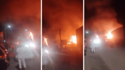 Incendiu violent la o brutărie din Gorj. Intervenția rapidă a pompierilor a oprit extinderea focului la clădirile din vecinătate VIDEO