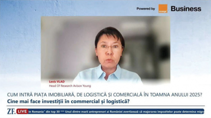 ZF LIVE. Levis Vlad, head of research, Avison Young: Avem semnale foarte bune pe piaţa logistică, cea care îşi menţine trendul crescător, şi asta şi datorită accesării spaţiului Schengen terestru. Una dintre cele mai importante tranzacţii în zona de logistică vizează parcul industrial Europolis, deţinut de P3, de la kilometrul 13 pe Autostrada A1