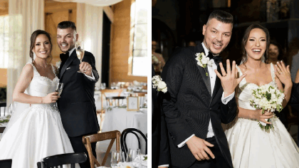 Finalistul Românii au talent și fosta prezentatoare METEO de la Prima TV s-au căsătorit religios! Primele imagini de la nunta lui Valentin Luca și Roxana Ghiorghian