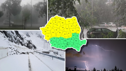 ALERTĂ METEO ANM: Vreme rece cu ploi în jumătate de țară. Lapoviță și ninsoare la munte