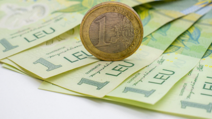 The euro exchange rate announced by the BNR increased on Thursday