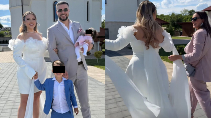 IREAL! Câte mii de lei a costat rochia albă a Danielei Iliescu de la botezul fiicei sale, Miray