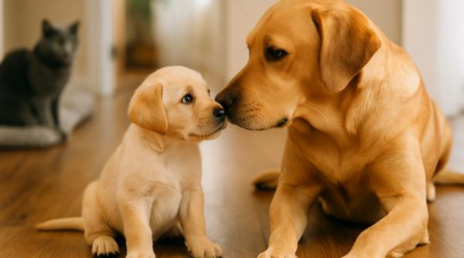 Cățel nou în familie? Iată cum să-l prezinți celorlalte animale pentru a-l accepta