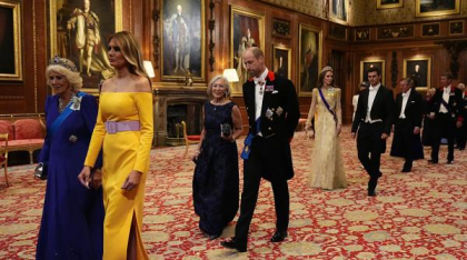 Parada luxului la Windsor. Kate a furat privirile cu tiara Prințesei Diana. Rochia "îndrăzneață" a Melaniei a iscat controverse