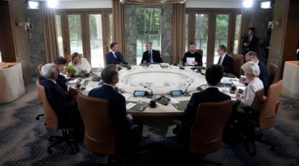Zelenski a ajuns la Summitul G7 la câteva ore după ce Trump a plecat. A fost pus pe locul președintelui SUA la masa cu liderii