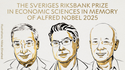 Joel Mokyr, Philippe Aghion și Peter Howitt câștigă Premiul Nobel pentru Economie 2025 „pentru explicarea creșterii economice bazate pe inovație”
