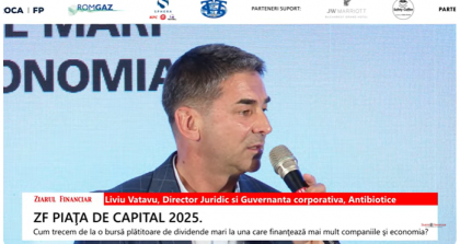 Liviu Vătavu, Director Juridic şi Guvernanţă corporativă, Antibiotice: Antibiotice şi-a planificat creşterea cifrei de afaceri cu minim 5% pe an în următorii 4 ani. Ne menţinem trendul ascendent în valoarea acţiunii şi avem planuri de investiţii importante