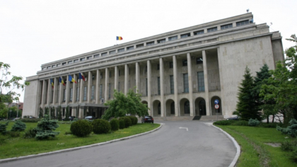 Protest al angajaților Guvernului în fața Palatului Victoria