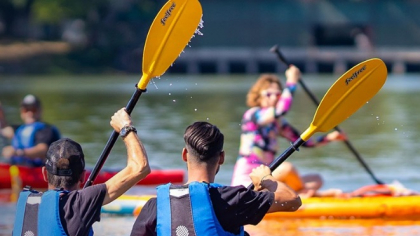 Sportivii de la Kayak Champions, antrenament pe Dâmbovița, înainte de Campionatul European de Juniori