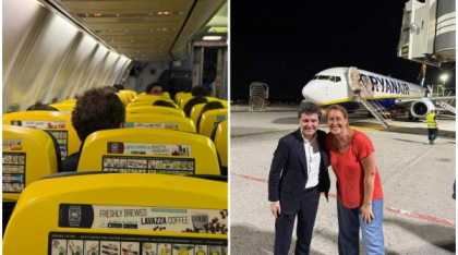 Imagini inedite cu Președintele Nicușor Dan într-un avion low-cost. Reacția pasagerei care l-a fotografiat