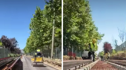 Stadiul lucrărilor de reabilitare a liniei de tramvai de pe bulevardul Expoziției