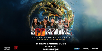 Scorpions revine în România cu un concert aniversar spectaculos: „Coming Home” pe 11 septembrie 2025, la Romexpo