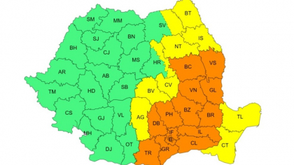 Județele în care Codul portocaliu se extinde. Ploi abundente, vânt și temperaturi scăzute în jumătate de țară