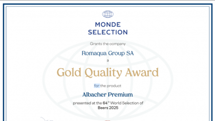 Albacher Premium celebrează câștigarea prestigiosului premiu Gold Quality Award acordat de Monde Selection