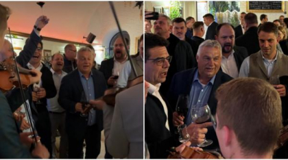 Viktor Orban a dat petrecere la Cluj-Napoca și a cântat "Nu plecăm de aici", înainte de întâlnirea cu Nicușor Dan și Bolojan