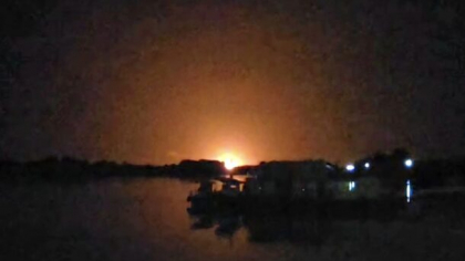Drone attack in Ukraine, near the river border with Romania