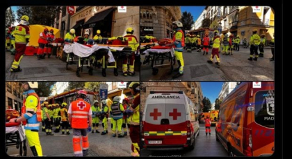 O clădire s-a prăbușit în centrul orașului Madrid: există victime. Clădirile vecine, evacuate