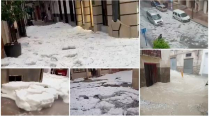 Spania, lovită de furtuni și inundații. Fenomenul meteo rar DANA are efecte dramatice: Orașe transformate în lacuri, gheață pe străzi