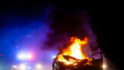 Accident fără precedent la Râmnicu Vâlcea. Doi bărbați, carbonizați în mașina urmărită de poliție
